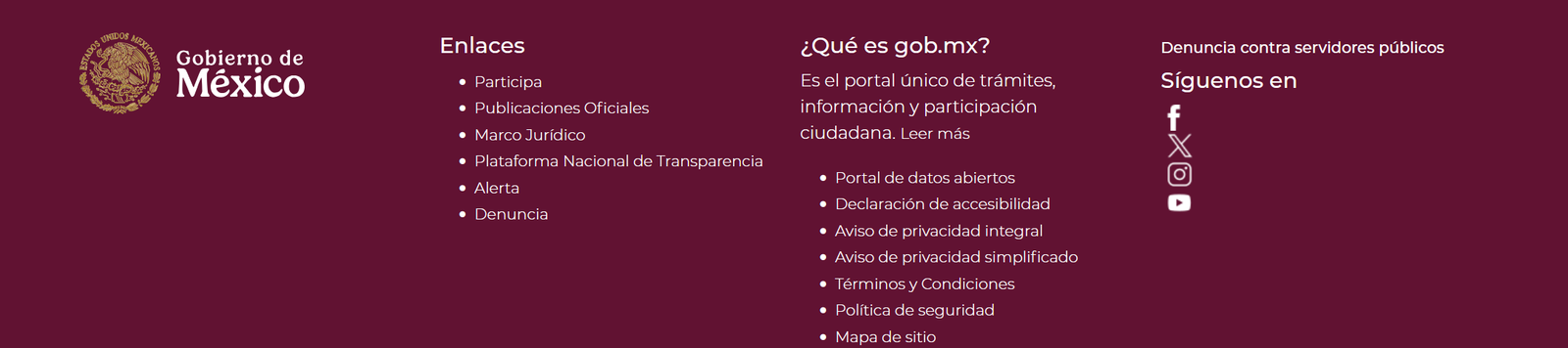 Pie de pagina Gobierno de Mexico